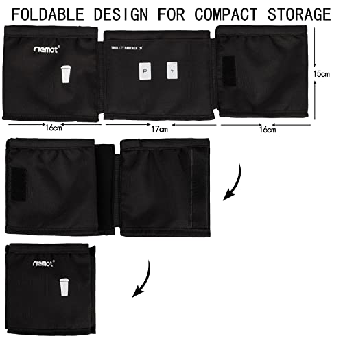 riemot Luggage Travel Cup Holder Free Hand Suitcase Drink Carrier Black 2 - color: 3. Hook & Loop: Black