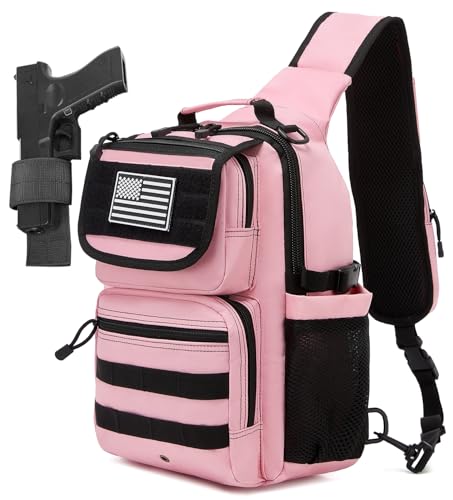 Tactical Sling Crossbody Bag Holster Shoulder Backpack 15L - color: Pink