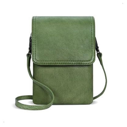 Iswee Rfid Blocking Small Crossbody Bag for Women Travel Classic Style - color: Grass Green‌