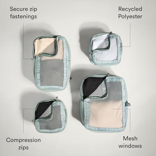Antler Compression Packing Cubes Set of 4, Mist Blue - color: Mist blue
