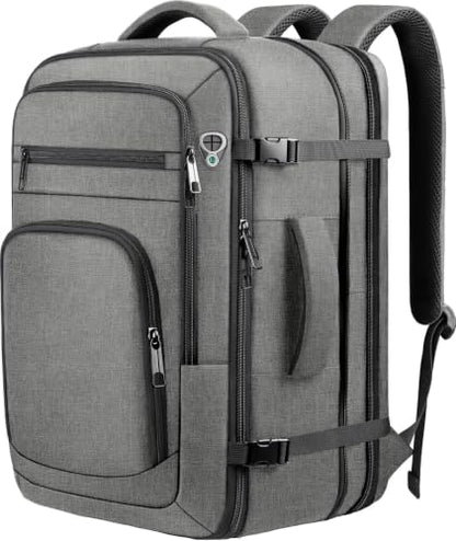 Expandable 1-7 Days Travel Backpack,TSA Approved Carry On Backpack - color: Grey, size: 18.4Inch