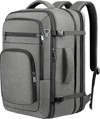 17.3" Laptop Expandable Travel Backpack, TSA Compliant Carry On - color: Grey, size: 17.3Inch