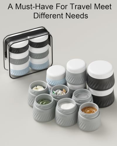 Quatish 6 Pack Travel Size Containers for Toiletries, 2oz, Grey - color: Grey, size: 2 Ounces
