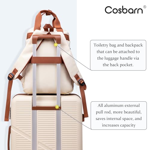 Cosbarn Luggage Sets, Lightweight Durable Hardshell 5 Piece Suitcase set - color: MintGreen