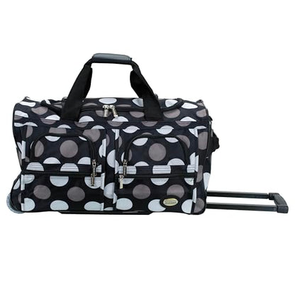 Rockland Rolling Duffel Bag, Black, 22" - color: 새로운 블랙 도트, size: 22-Inch