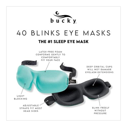 Bucky 40 Blinks No Pressure Eye Mask for Travel & Sleep - color: Black