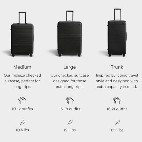 Away Medium Checked Luggage, 26-inch Lightweight Hardside Spinner Suitcase - color: Jet Black
