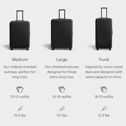 Away Medium Checked Luggage, 26-inch Lightweight Hardside Spinner Suitcase - color: Jet Black