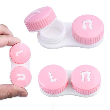 cauyuan Cute Contact Lens Case Portable Travel Box - color: D-Rose Red