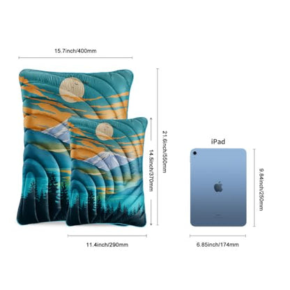 Camping Pillow Compressible Travel Pillow Lightweight Camp Pillow - color: Snowy Mountain, size: Large(15.7''X19.6'')