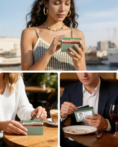 FINTIE Slim Minimalist Front Pocket Wallet RFID Blocking Credit Card Holder - color: gradient green