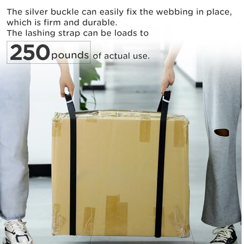 Riakrum 20 Feet 15 Pcs Lashing Straps with Buckles, Adjustable, Black - color: Black, size: 20 Feet