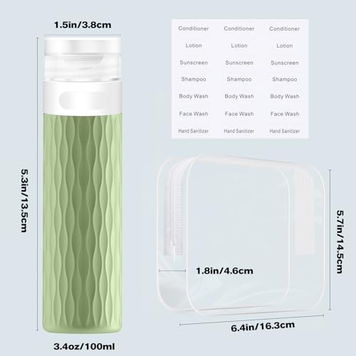 Travel Bottles for Toiletries, TSA Approved Silicone Travel Toiletry Bottle - color: Lavender,HotPink,SkyBlue,Avocado