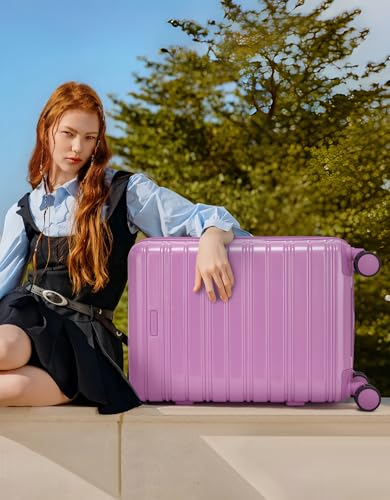 LARVENDER Carry On Luggage 22x14x9 Airline Approved, Suitcases with Wheels - color: Berry 1