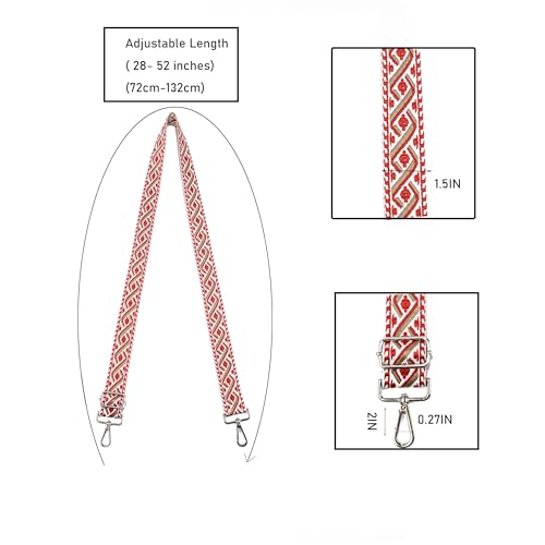 1.5" Wide Purse Strap Adjustable Replacement Gold Hardware Long Crossbody Bag Strap for Thick Shoulder Bags Canvas Handbags Straps - color: Gold Hardware-406