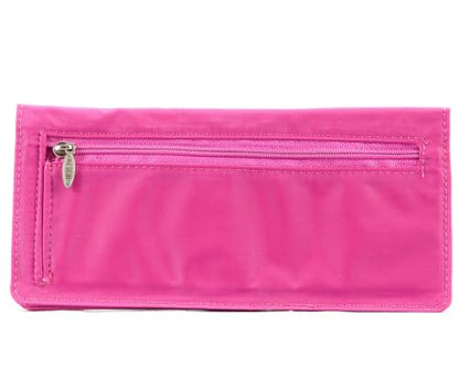 Big Skinny Women's Executive Bi-Fold Checkbook Slim Wallet, Holds Up to 40 Cards - color: Fuchsia