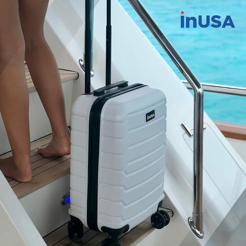 InUSA TREND 20-Inch Carry-On Hardside Spinner Luggage Lightweight Durable White - color: White, size: 20 Inch
