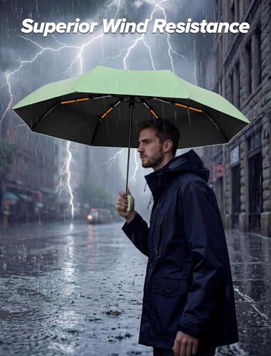 Yoobure Travel Compact Umbrellas for Rain, UV Umbrella for Sun Protection - color: Green-Just 1pc