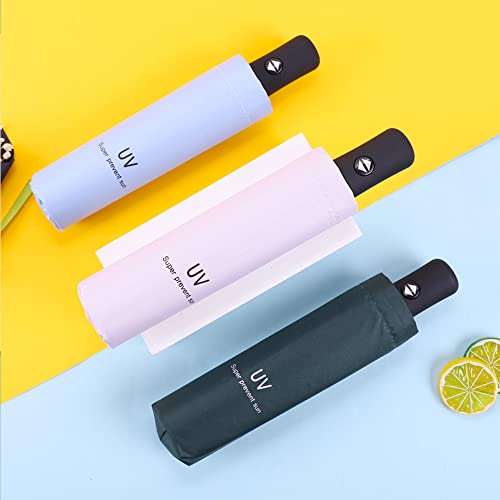 Automatic Windproof Travel Umbrella - Auto Open Close Compact Folding for Rain, Sun Protection Tote With Black Coating for Women Men