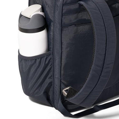 Baggallini Everyday Laptop Backpack - 11x15.5 Lightweight Water-Repellent Nylon Travel Bag w/Padded Laptop Sleeve & RFID - color: French Navy