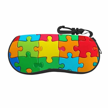 IBILIU Eyeglasses Case Red Pink Rose Ultra Light Neoprene Sunglasses Case With Belt Clip,Soft Reading Glasses Case Women Men - color: Autism Awareness