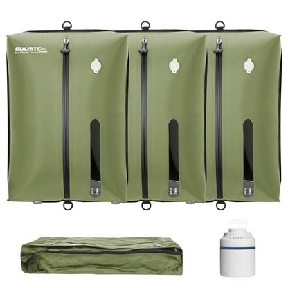 EULANT Travel Vacuum Bags,IPX8 Waterproof Vacuum Compression Bag - color: Green, size: 3 Pack