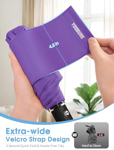 Yoobure Travel Compact Umbrellas for Rain, UV Umbrella for Sun Protection - color: Dark Purple
