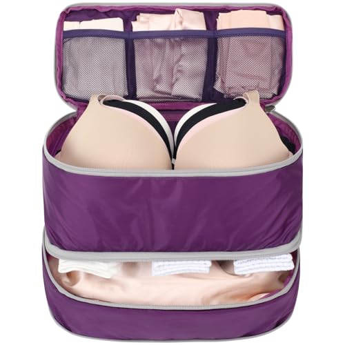 Cambond Travel Underwear Organizer Bag - Bra Organizers for Luggage - color: Classic Purple, size: M - Compact Travel Series for A-C Cups