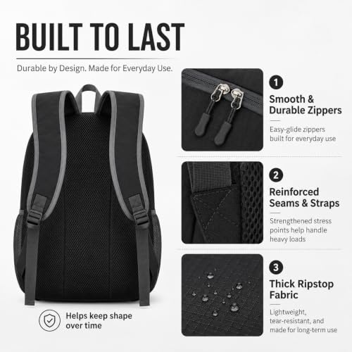 Foldable Backpack Waterproof Lightweight, 20-35L Packable Travel Daypack for Men & Women, High-Density Fabric for Air Travel, Hiking, Beach, Theme Parks, Gym & Shopping