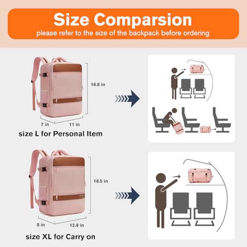 Exquisite Travel Laptop Backpack, Flight Approved Size Carry on Bag (25L) - color: Pink, size: L (7x11x16.8")