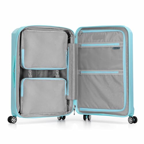 Traveler's Choice Pagosa Hardshell Expandable Luggage with Spinner Wheels, Baby Blue, 2-Piece Set (22/27) - color: Baby Blue, size: 2-Piece Set (22/27)