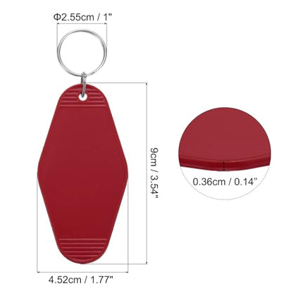 uxcell Hotel Keychains Blank Plastic - color: Dark Red