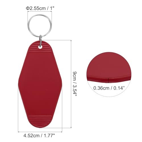uxcell Hotel Keychains Blank Plastic - color: Dark Red