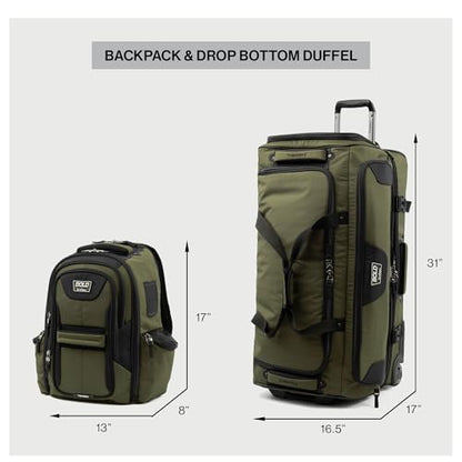 Travelpro Bold Softside Checked Large Luggage & Backpack Set, Olive/Black - color: Olive, size: Large