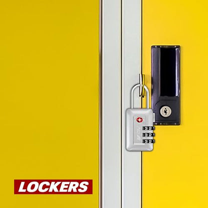 BV TSA Accepted Luggage Travel Lock, Set-Your-Own Combination Lock for School Gym Locker, Luggage Suitcase Baggage Locks, Filing Cabinets, Toolbox, Case (Silver, 2 Pack) - color: Silver