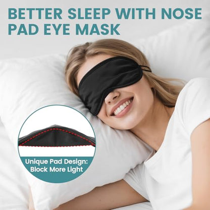 60 PCS Sleep Eye Masks Blindfolds - Light-Tight with Nose Pad & Adjustable Strap, Bulk Comfortable Breathable Party Supplies for Team Building Travel, Black Eye Cover for Women Men - color: 60 Pcs Blindfolds Bulk