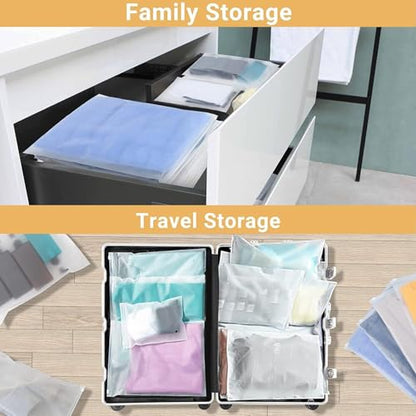 Clear Zipper Bags for Clothes, 50 Pcs 12x14 inch, with Vent Holes - color: Clear, size: 12x14"