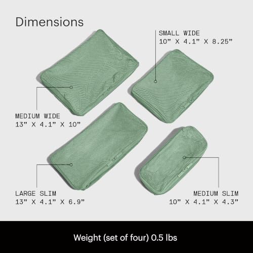 Away Insider Packing Cubes Set of 4, Lightweight Travel Luggage Organizers - color: Sea Green