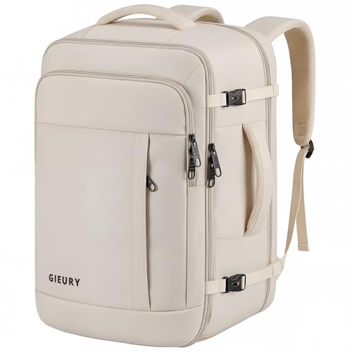 Gieury Carry On Backpack, Extra Large 55L Laptop Backpack for Men Women - color: Beige, size: 3X-Large(22"x14"x10")