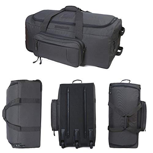 Military Wheeled Deployment Bag Large Tactical Heavy Duty Duffel Bag 124L - color: Grey