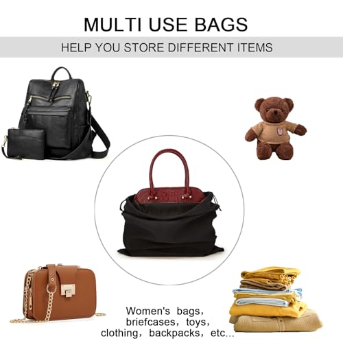 2 Piece Set Dust Cover Bags for Handbags,Purses,Shoes,and Boots - color: Black