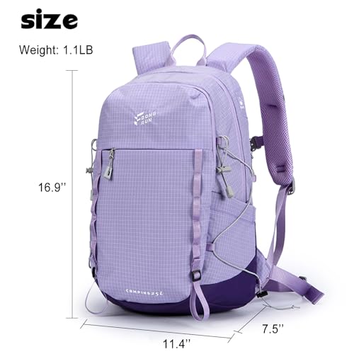 Eslcorri 22L Light Hiking Backpack Daypack with Trekking Pole Holder - Pink - color: 23l-pink