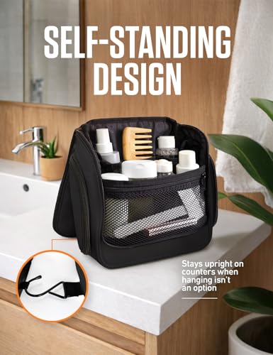 VENTURE 4TH Hanging Travel Toiletry Bag, 18 Compartments - Black - color: Black