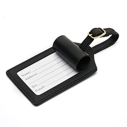 Luggage Tag PU Leather for Suitcase Baggage Handbag Travel Bag Label Suitcase Tag Suitcase Label Tag w. Name Card & Privacy Cover (E) - style: E