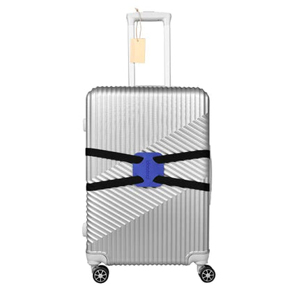 Luggage Straps Bag Bungee for Luggage， High Elastic Suitcase Adjustable Belt Bag Bungees with Buckles (Black/Blue) - color: black/blue