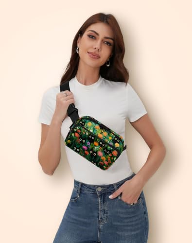 Cats Fanny Pack for Women Belt Bag Fashion Waist Pouch with Adjustable Strap for Sports Running Traveling Hiking Camping Cycling - color: Light Purple
