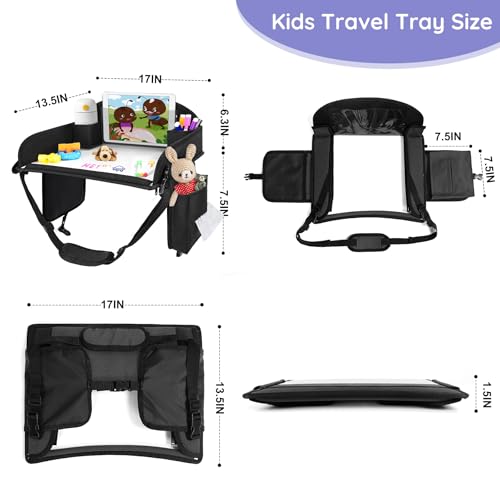Kids Lap Desk Tray for Road Trip Activities, Portable, Black 2PCS - color: Black-2PCS