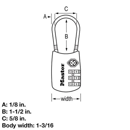 Master Lock 4688D Set Your Own Combination TSA Approved Luggage Lock, 1 Pack, Red - color: Red, size: 1 Pack