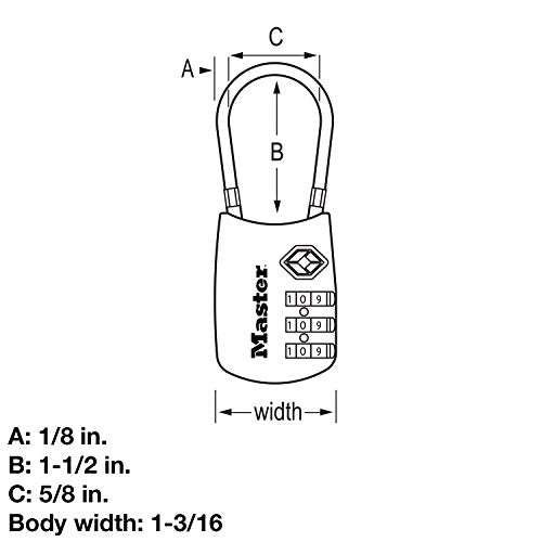 Master Lock 4688D Accepted Set Your Own Combination TSA Approved Luggage Lock, 1 Pack, Black - color: Black, size: 1 Pack