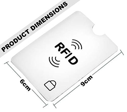 SaiTech IT 10 Pack RFID Blocking Sleeves for Debit and Credit Cards,Silver - size: RFID Card Sleeve 10 Pcs